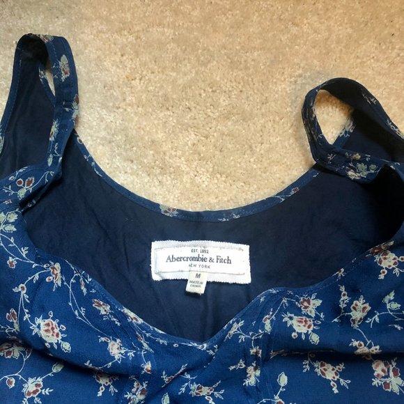 Silk Ruffle Dress, navy floral - Picture 2 of 3